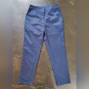 House of Harlow x Revolve blue / navy trousers, slim fit, EUC, beautiful pattern